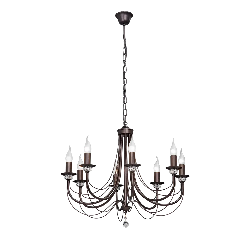 Люстра подвесная Vitaluce Рига 8 ламп 24м² Е14 цвет коричневый STLM-2178754 - Вид №3