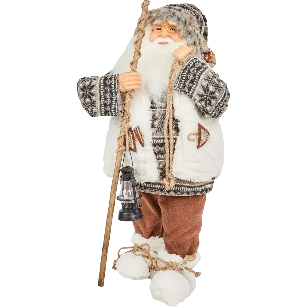 Фигурка декоративная «Дед Мороз с фонарем», 60 см, пластик, цвет бежевы/серебристый RELANCE STLM-2043921 - Вид №2