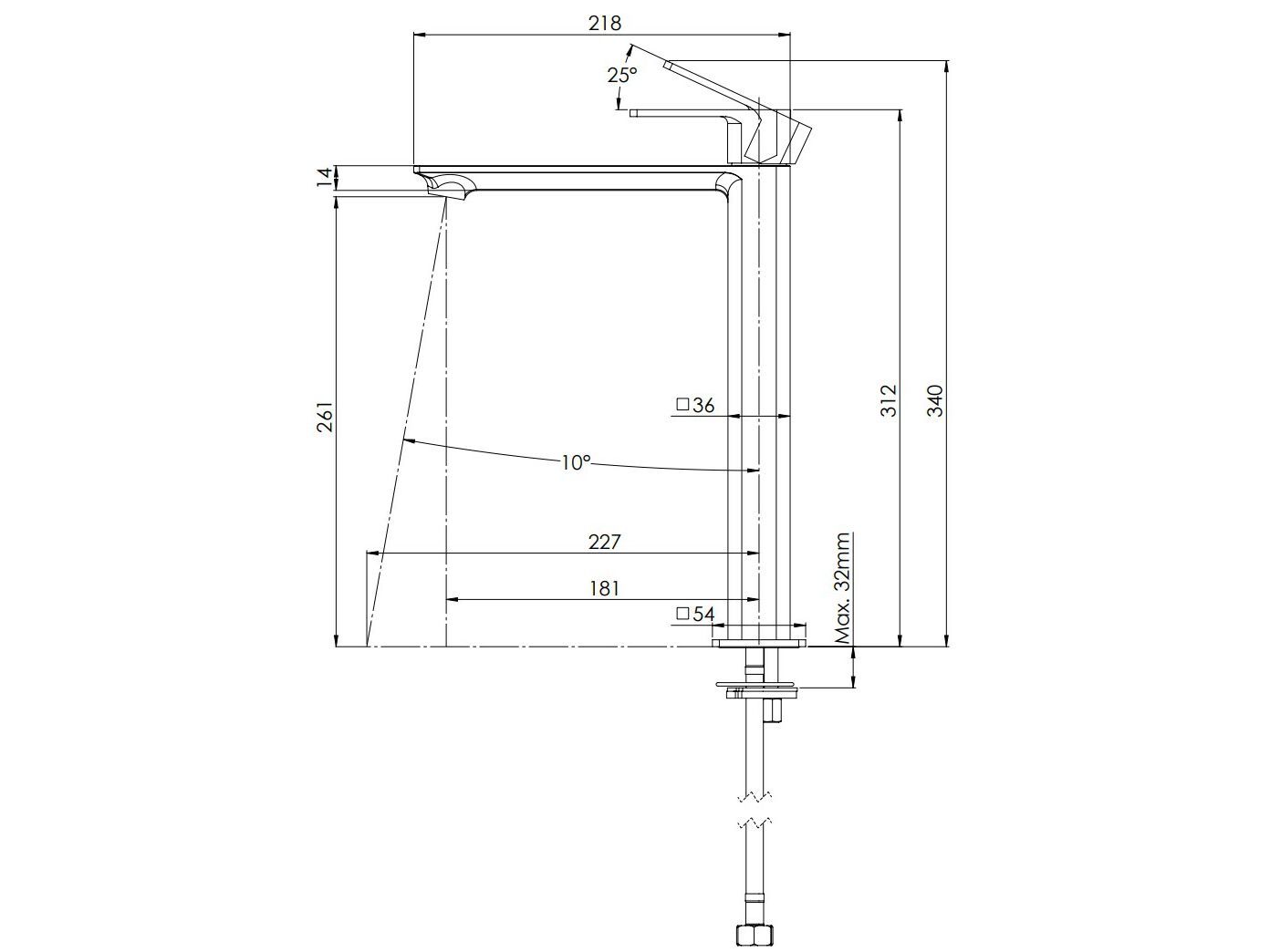 Однорычажный высокий смеситель для раковины Rubinetterie Mariani Icon ARCH-00033717 - Вид №4