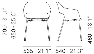 Pedrali Стул полипропиленовый с подлокотниками Babila sun-id-1460720 - Вид №3