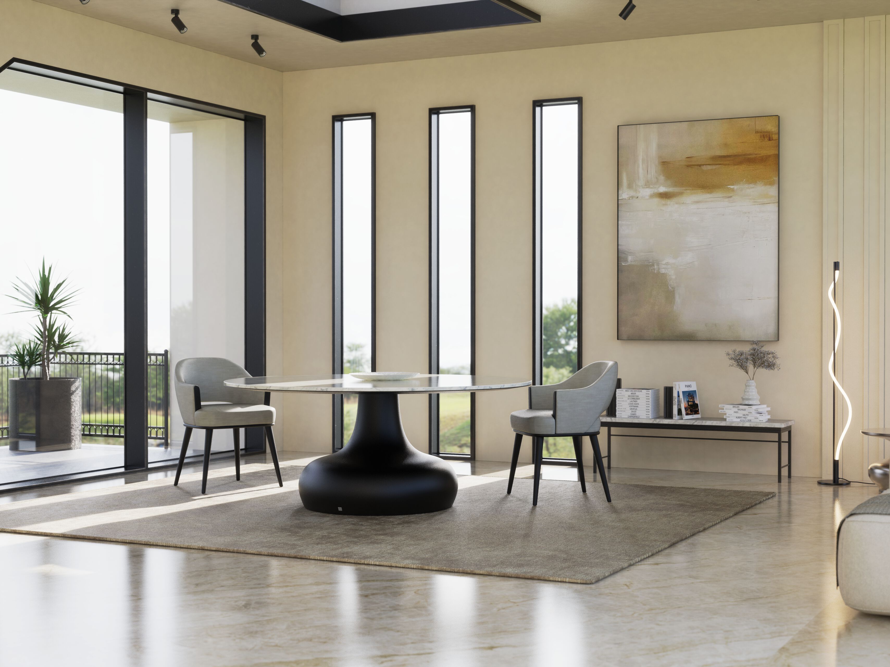 Обеденный стол из стекловолокна и мрамора GANSK DORA ARCH-00068145 - Вид №4