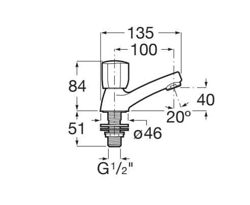 Однорычажный смеситель для раковины без слива Roca Brava ARCH-00083566 - Вид №2