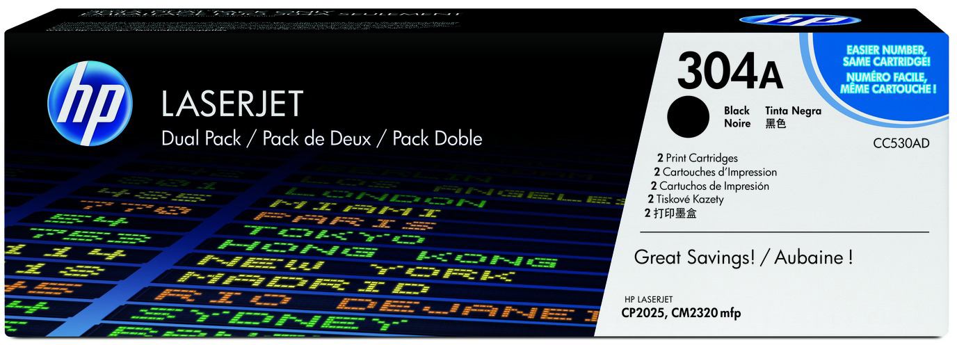 CC530AD color laserjet cc530a dual pack black print cartridges HP Santreyd 