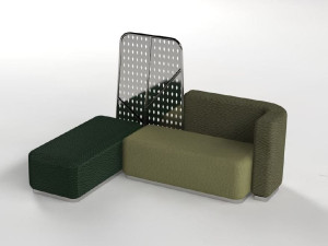 Модульная кожаная скамья