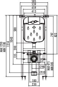 GR5003.01 Инсталляция для подвесного унитаза Creavit  - Вид №1