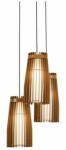 Roche Bobois Подвесной светильник из дуба и ткани