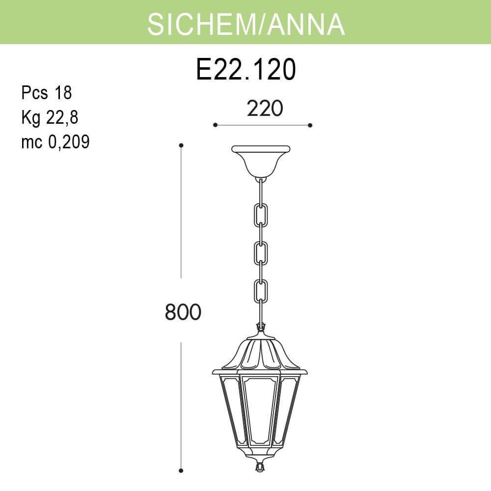 Уличный подвесной светильник Fumagalli Sichem/Anna E22.120.000.WYF1R FUMAGALLI ANNA 273206 Белый - Вид №1