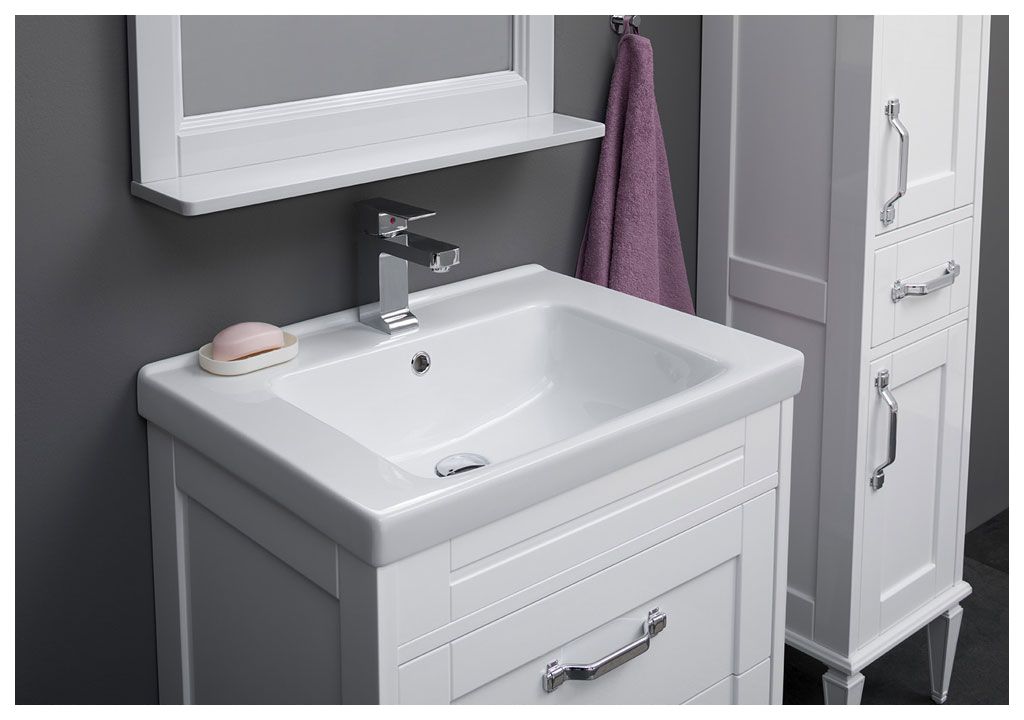 Шкаф-пенал для ванной Aquanet Денвер 36 R белый 00199214 - Вид №5