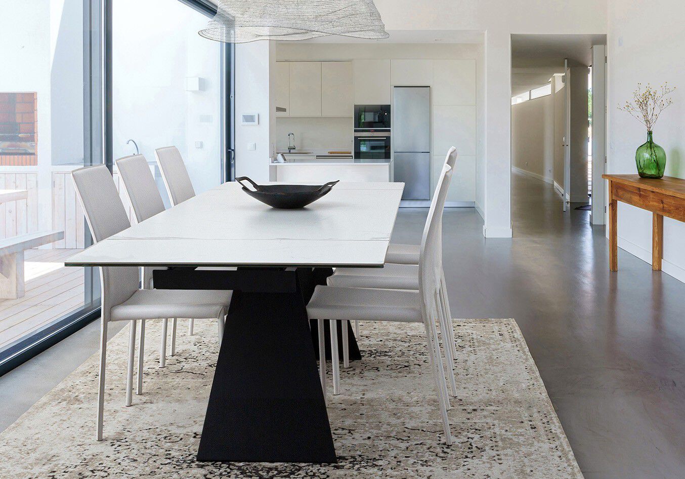 Керамический и стальной выдвижной стол BIZZOTTO BLAZAR ARCH-00112050 - Вид №2