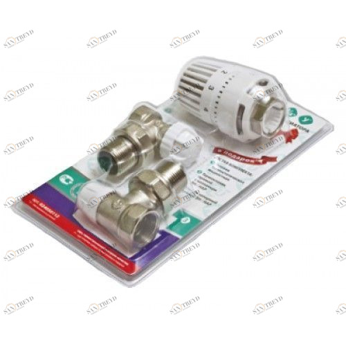 Термокомплект №2 (термоклапан угловой вн/нар, клапан запорный угловой, термоголовка) 1/2 Royal Thermo sun-id-646035