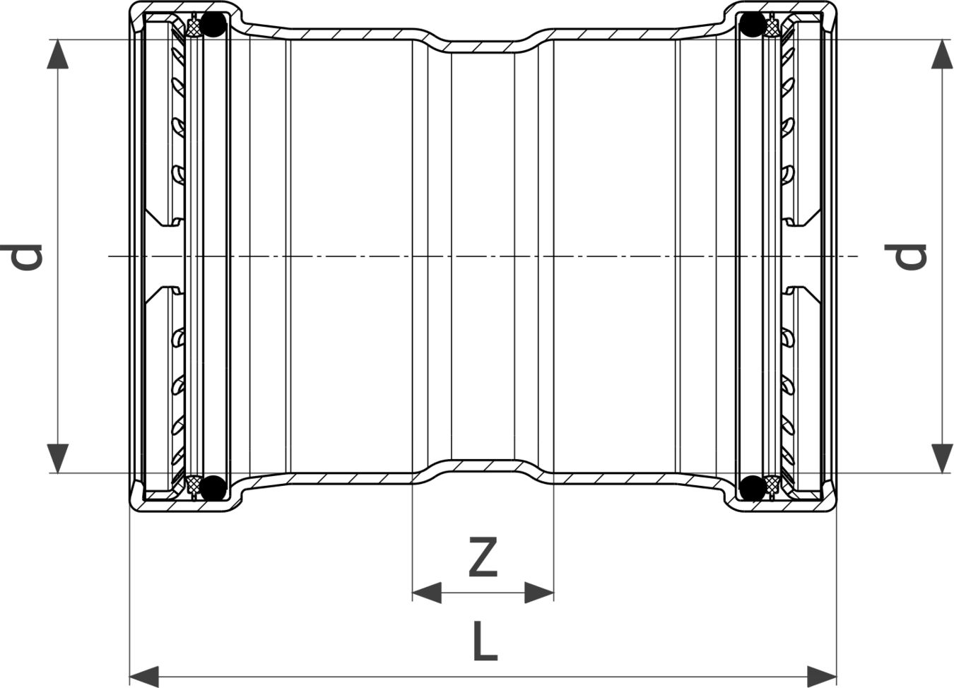 578 565 Модель 0215XL Трубопроводные системы  Sanpress Inox G  Муфты Santreyd  - Вид №3