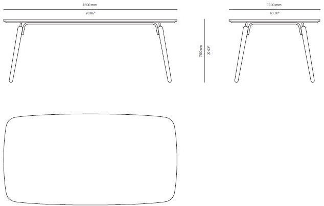 PRADDY Прямоугольный деревянный обеденный стол Hyde Tr039 - Вид №3