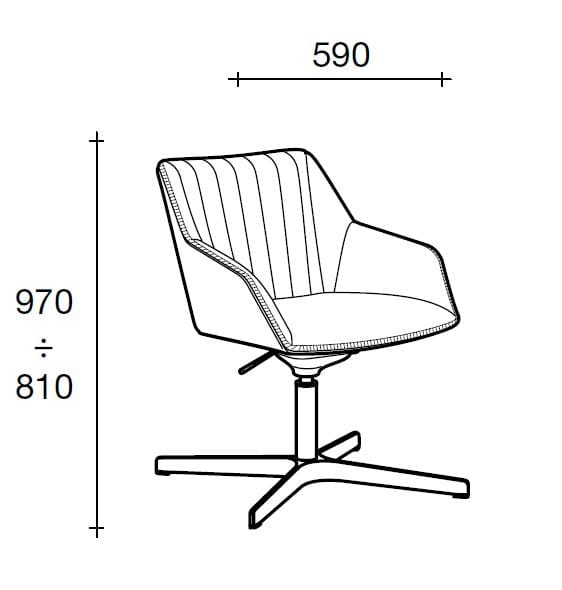 Стул с регулируемой высотой для залов ожидания Sesta шашки ARCH-00023295 - Вид №2