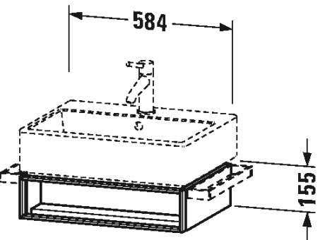VA602504343 Vero Air Тумбочка подвесная Базальт матовый, декор Duravit - Вид №1
