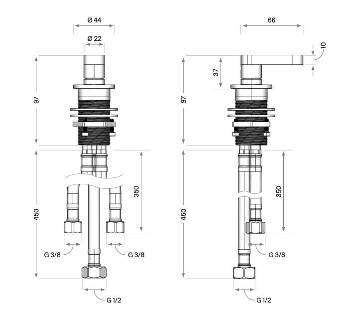 Смеситель для раковины из нержавеющей стали с поворотным горлышком COCOON John Pawson ARCH-00081817 - Вид №10