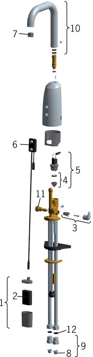 Oras 6332FZ Смеситель для умывальника, 6 V, Bluetooth 6332FZ Electra Хром  - Вид №4