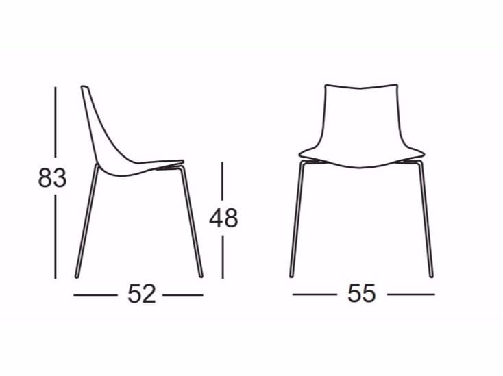 Стальной штабелируемый стул S-CAB Zebra ARCH-00065202 - Вид №4