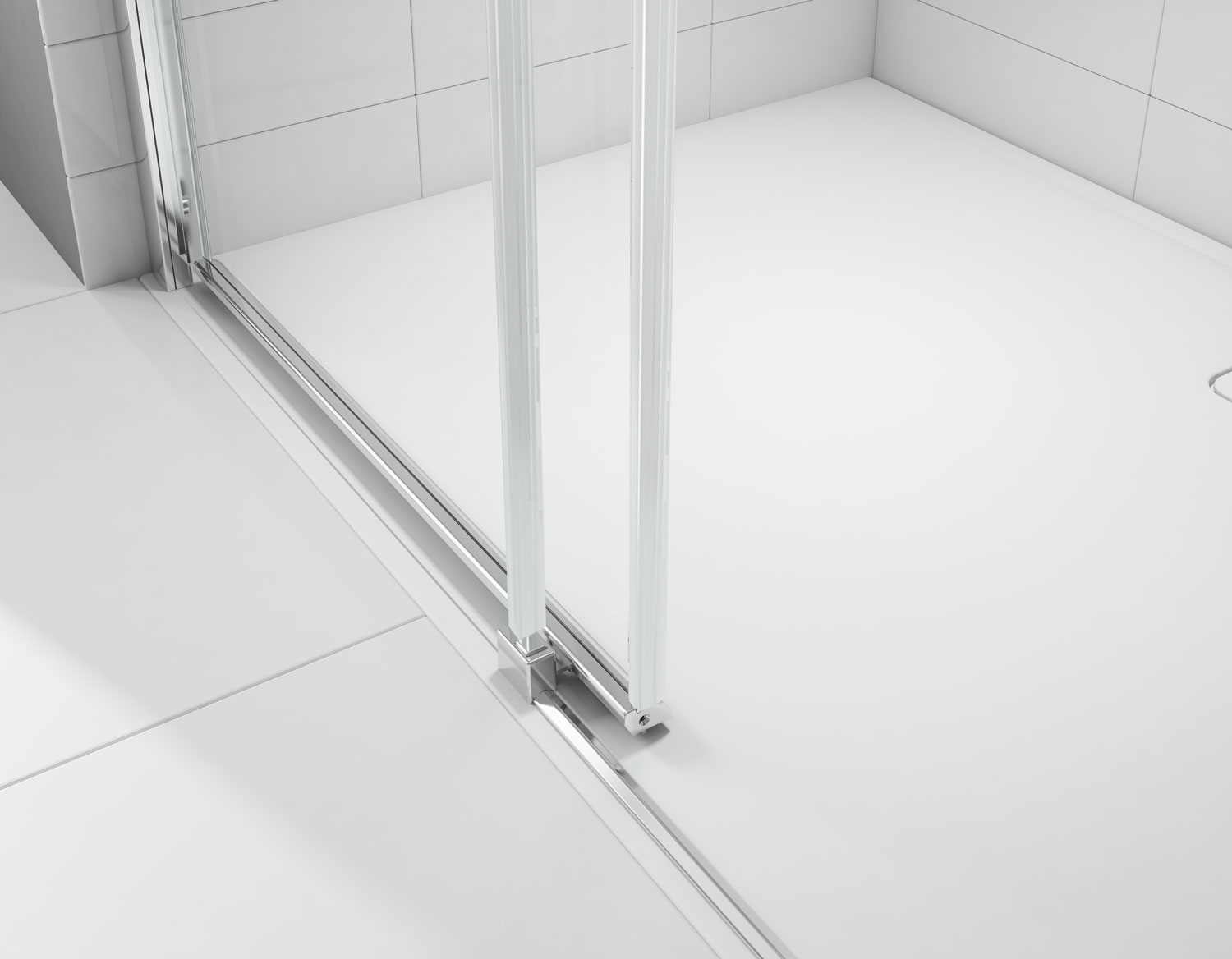 Торцевая панель для монтажа с дверью A0307D0 Merlyn Ionic Хромированный  - Вид №2