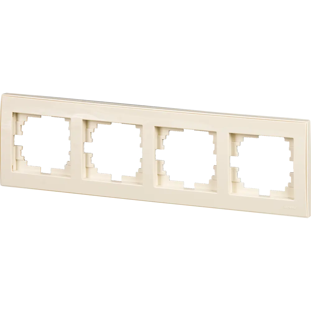 Рамка для розеток и выключателей Lezard Rain горизонтальная 4 поста цвет бежевый STLM-2039865 - Вид №1