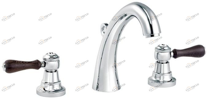 rvb Смеситель для раковины на 3 отверстия 1935 wood 1937.11.45-cc