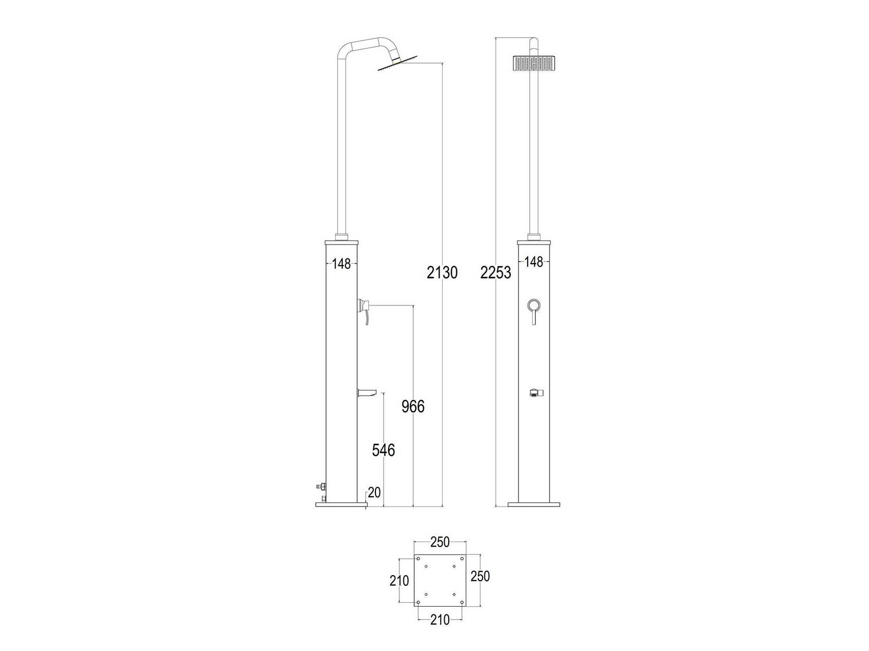 Алюминиевый солнечный душ с душем SINED DINO ARCH-00058947 - Вид №11