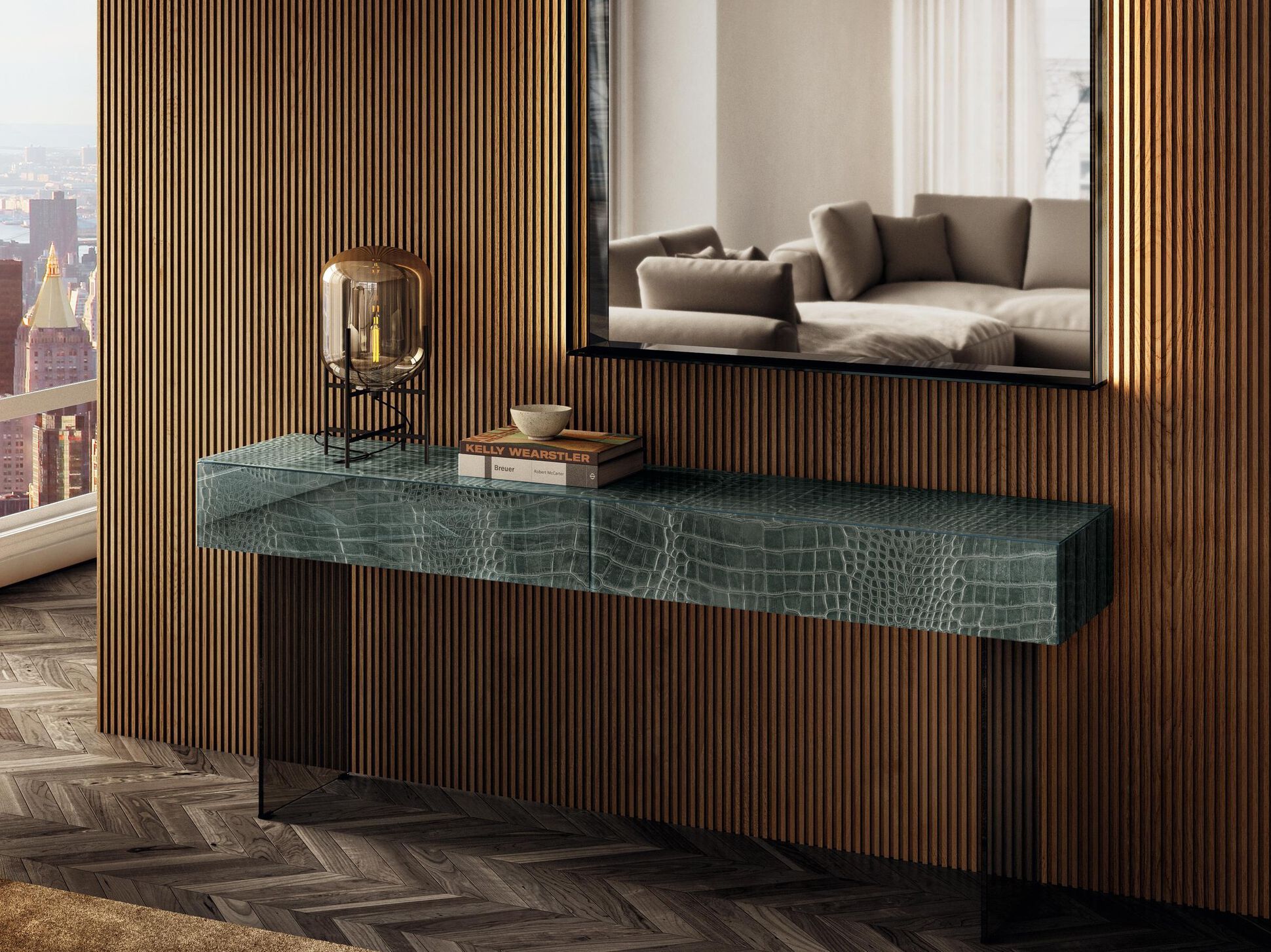 Стеклянная прямоугольная консоль Lago ARCH-00045252