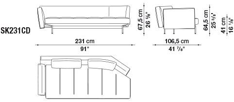 B&B Italia 4-х местный кожаный диван Saké sun-id-1457556 - Вид №21