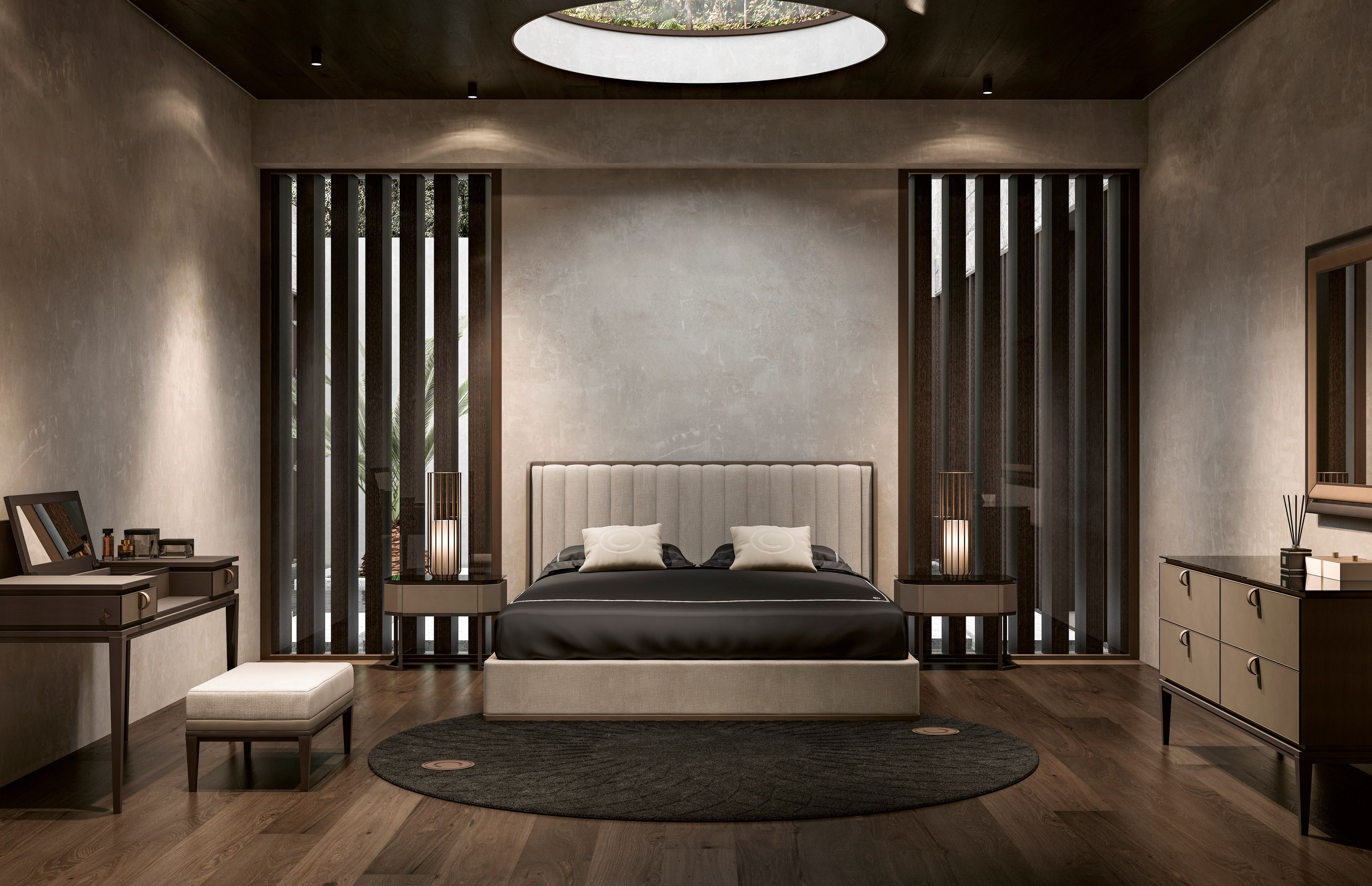 Двуспальная кровать из ткани с мягким изголовьем CPRN HOMOOD Starlight ARCH-00044974 - Вид №1