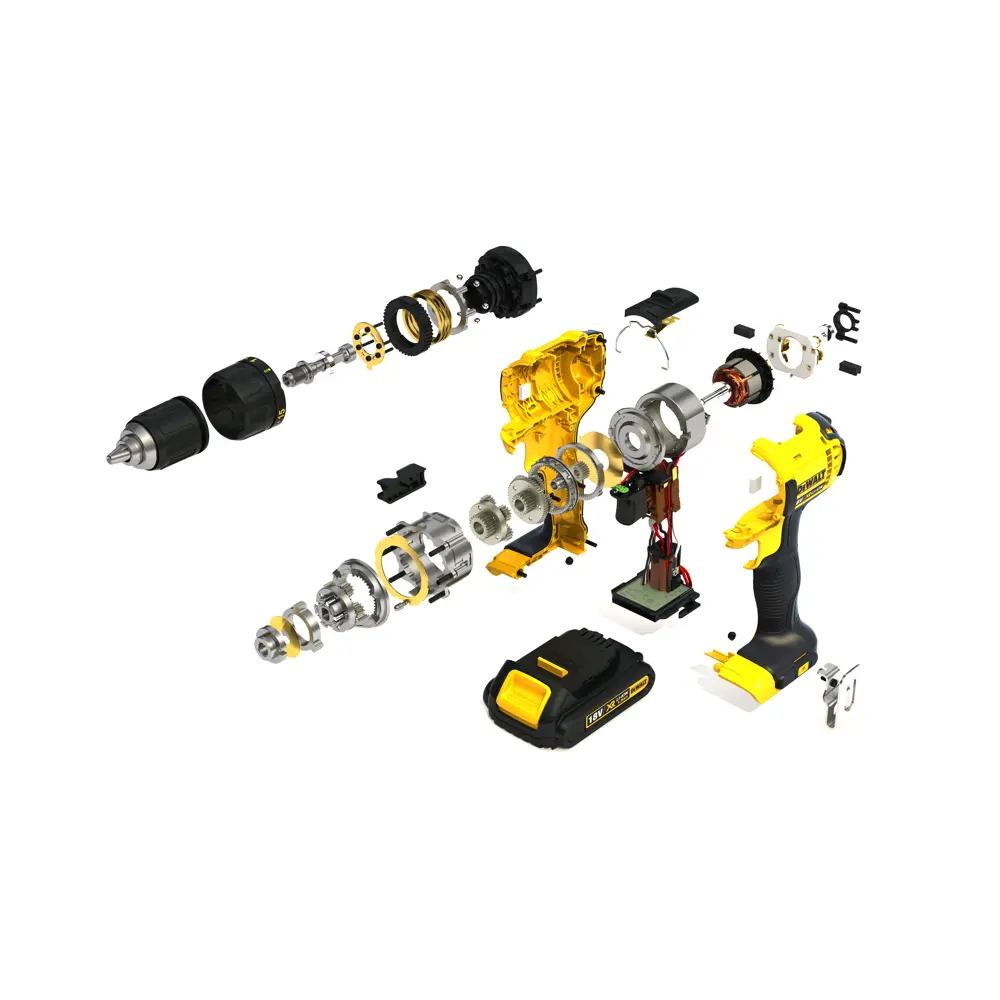 Дрель-шуруповерт аккумуляторная DeWalt DCD780C2, 18 В Li-ion 2х1.5 Ач STLM-2024376 - Вид №1