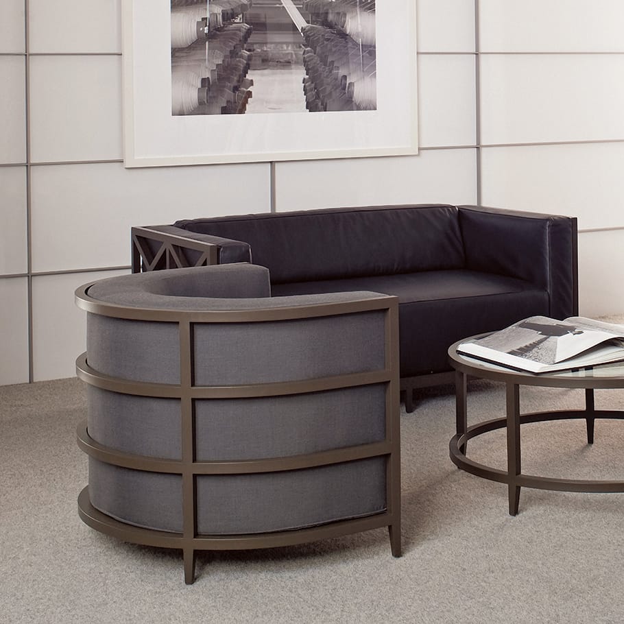 Круглый алюминиевый и стеклянный журнальный столик JANUS et Cie Azimuth ARCH-00106618 - Вид №2