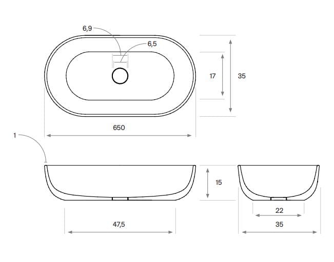 Овальная столешница из светлого бетона COCOON Maison ARCH-00125937 - Вид №1