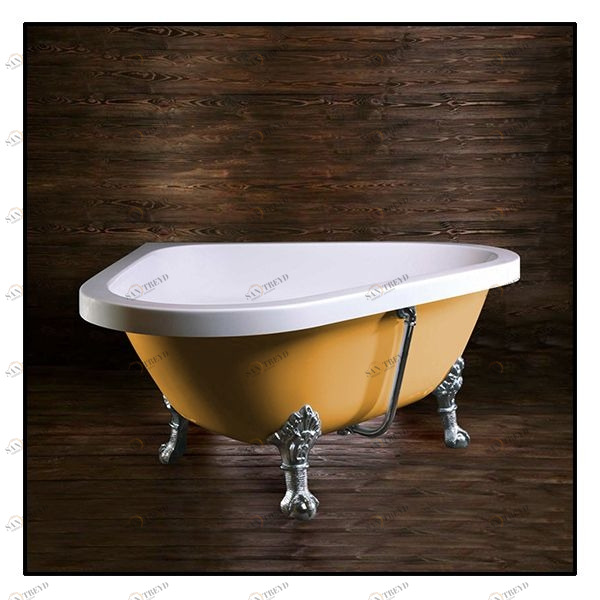 Ванна Akcjum Camelia WR-07-05-Ch-B угловая бежевая с хромированными ножками WR0705CHB