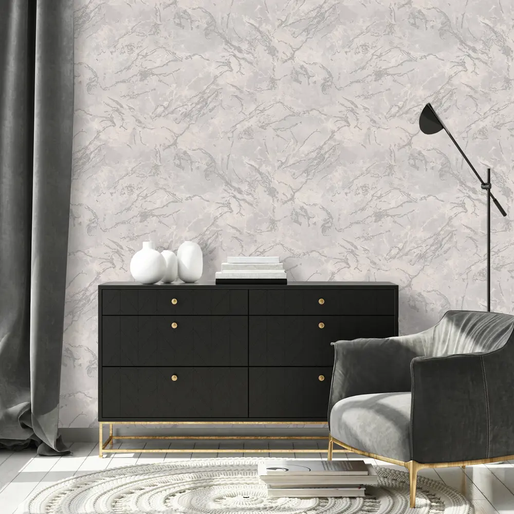 Обои флизелиновые Euro Decor Sultan серые 1.06 м 7136-11 STLM-2045494 - Вид №3