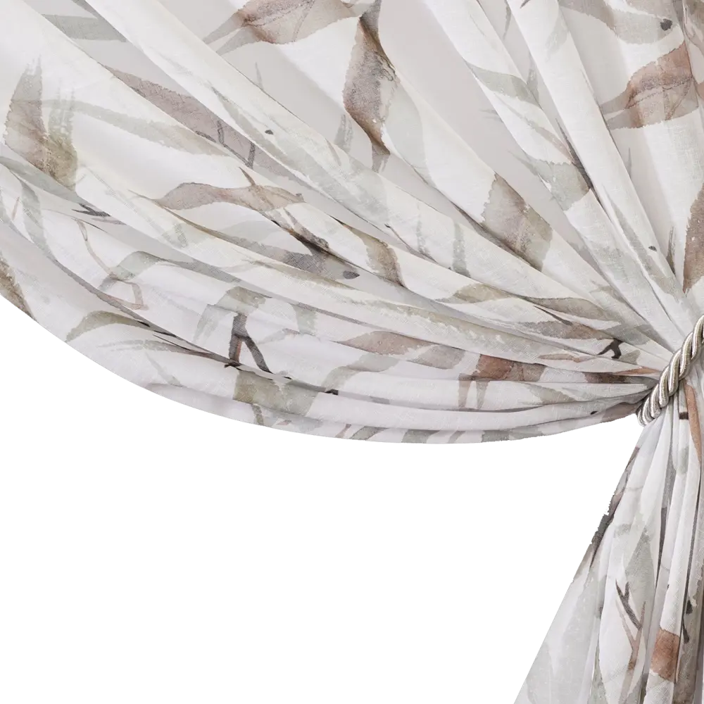 Тюль 1 м/п Nature Листья батист 300 см цвет бежево-серый GARDEN STLM-2166292 - Вид №3