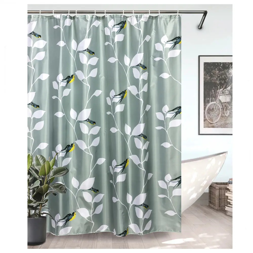 BATH PLUS Штора для душа Charme серо-зеленая 180×200 см 89380453 STLM-1563329