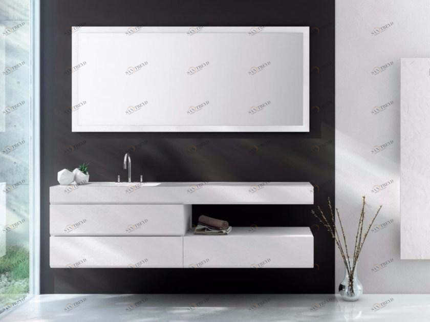 Fiora Подвесная тумба под умывальник из мдф с ящиками и зеркалом Making sun-id-1398770