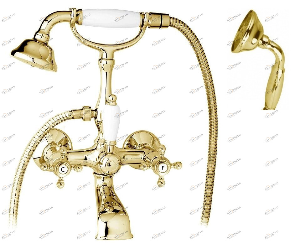 Смеситель для ванны с ручным душем, шлангом 150 см CEZARES GOLF-VD-03/24-M