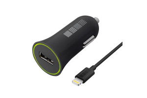 17458428 Автомобильное зарядное устройство от прикуривателя для Iphone, 8pin, 1000 мА, черный B201 45339 Interstep