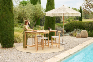 Высокий прямоугольный садовый стол из тикового дерева