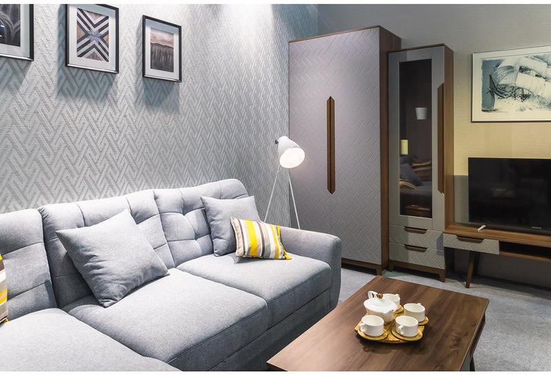 1420 Шкаф двухстворчатый Сканди Грей R-HOME 4009263h_Грей - Вид №2