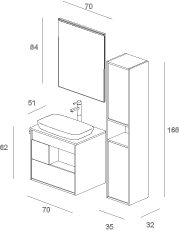 Lume 08 Mastella  Lume  Комплект мебели для ванной  - Вид №3