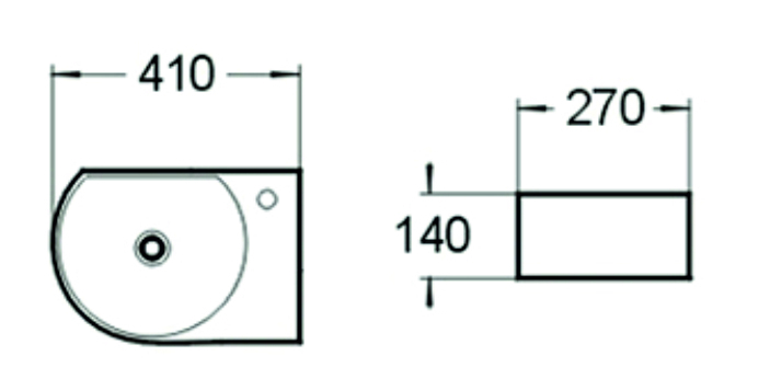 SL-2015L Раковина керамическая с переливом LAB.Space  - Вид №1