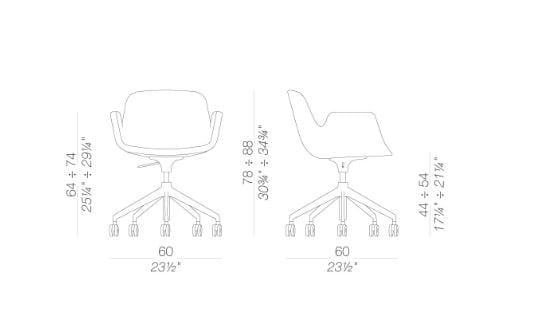 5 спиц ткань регулируемая высота операционный стул офис Lapalma ARCH-00142840 - Вид №7