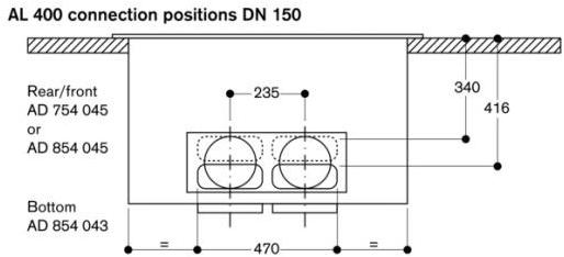 Gaggenau Съемный верхний колпак из нержавеющей стали Serie 400 Al400191 - Вид №2