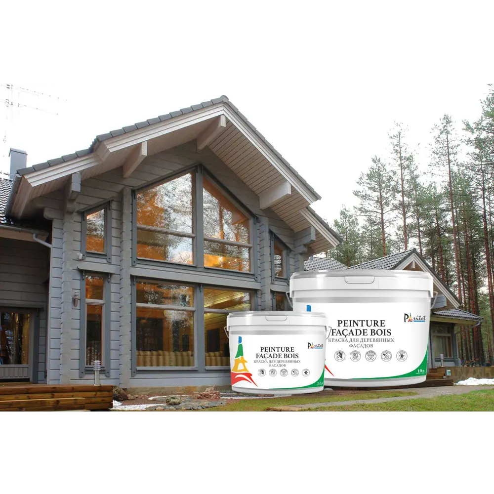 Краска для деревянных фасадов Paritet матовая цвет белый база A 2.5 л STLM-2199248 - Вид №2