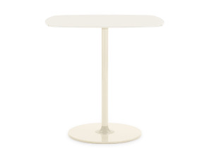 Квадратный стол с хрустальной столешницей и стальным основанием