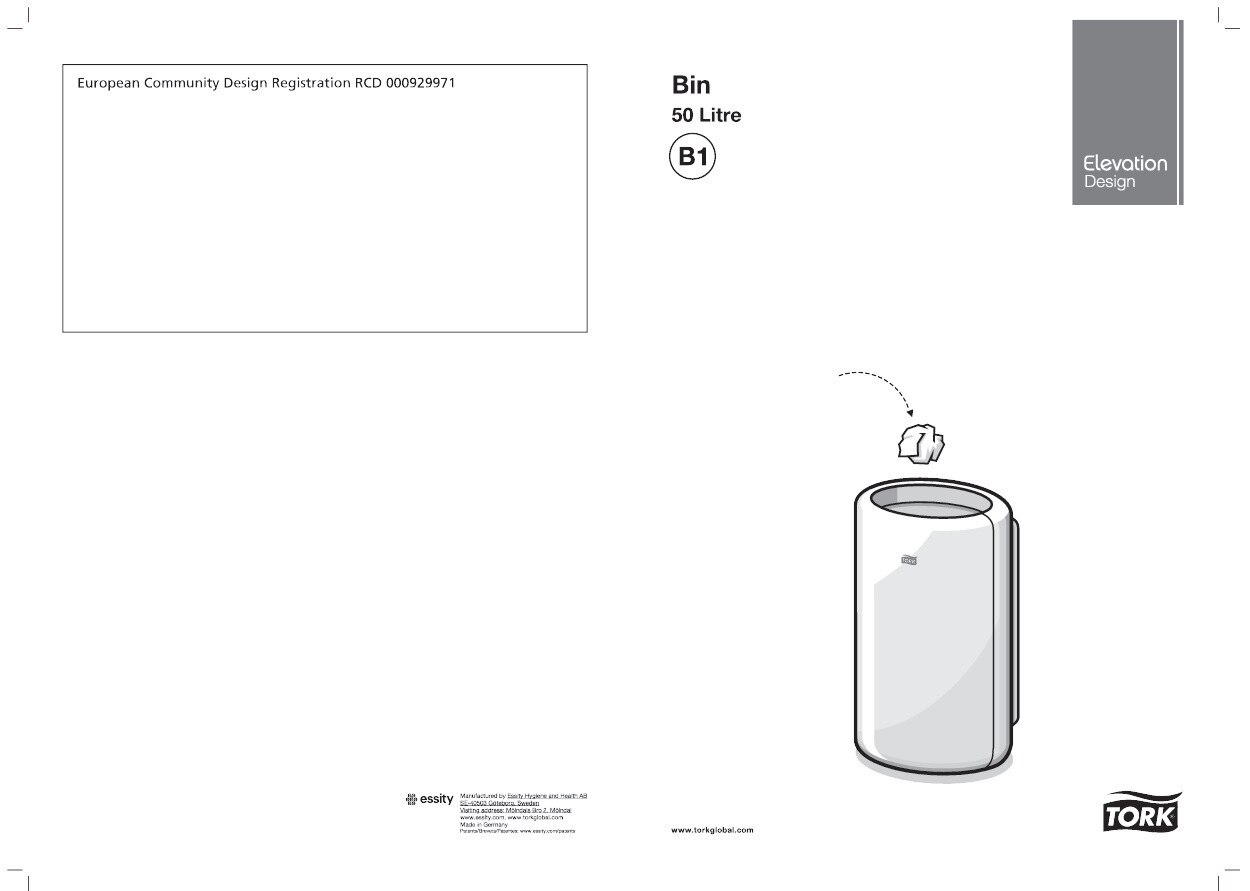 56300038 Мусорный бак 50 л Tork  - Вид №5