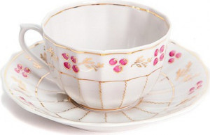 10617342 Мануфактуры Гарднеръ в Вербилках Чай вдвоем 2/4 ф 75 "Брусника" "Лесная сказка" Фарфор, Керамика