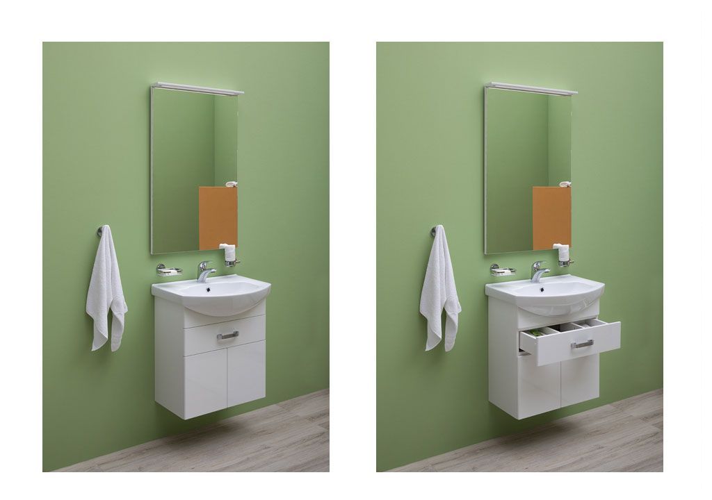 Тумба под раковину Aquanet Ирис 60 белый (1 ящик, 2 дверцы) sun-id-270536 - Вид №10