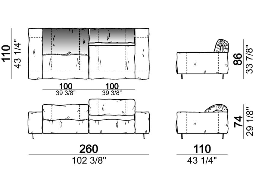 3-местный кожаный диван Arketipo CRAZY DIAMOND ARCH-00080722 - Вид №6